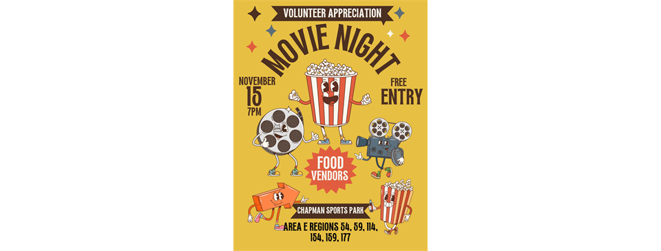Volunteer Appreciation Movie Night - Wed., 11/15 - 7pm