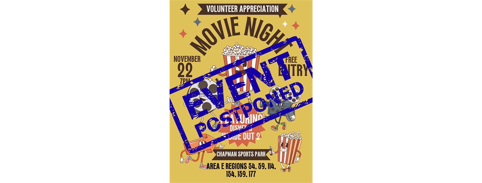 POSTPONED - Volunteer Appreciation Movie Night