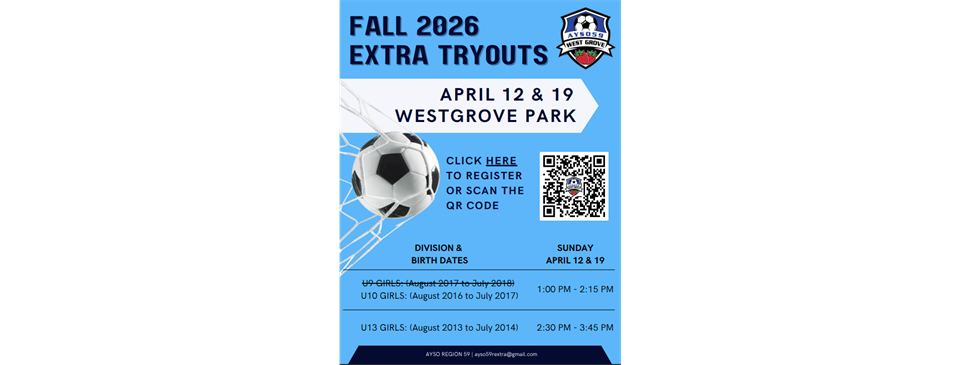 Extra Tryouts (Girls: U10+U13) - Sun., 04/12 + 04/19