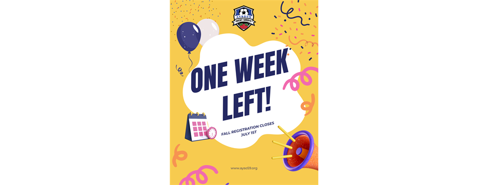 One week left! Registration closes July 1st.